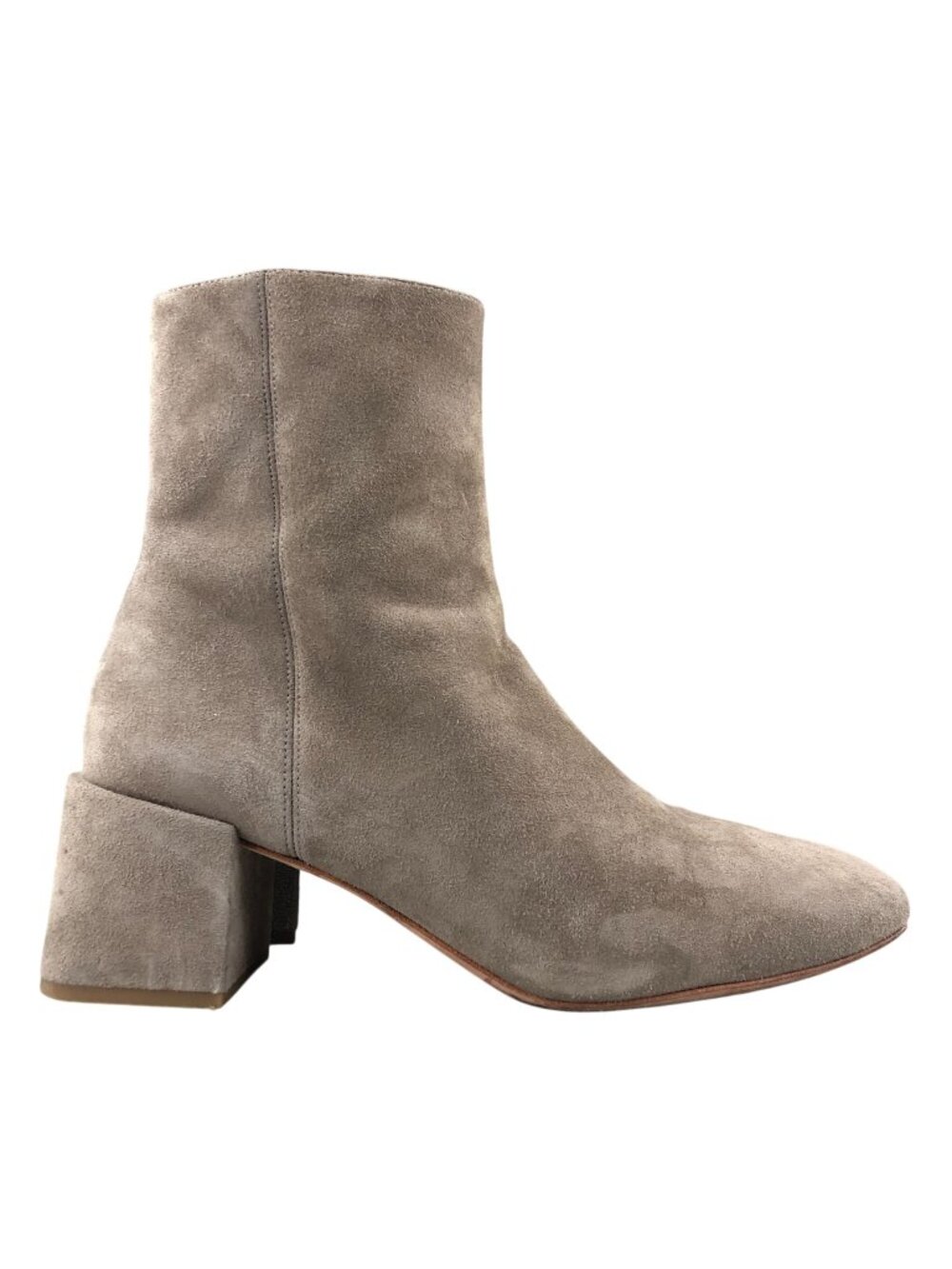 Vince Women's Size 8M Kaye Tan Brown Suede Block Heel Side Zip Ankle Booties